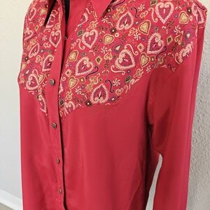 Red Paisley Button Down Shirt